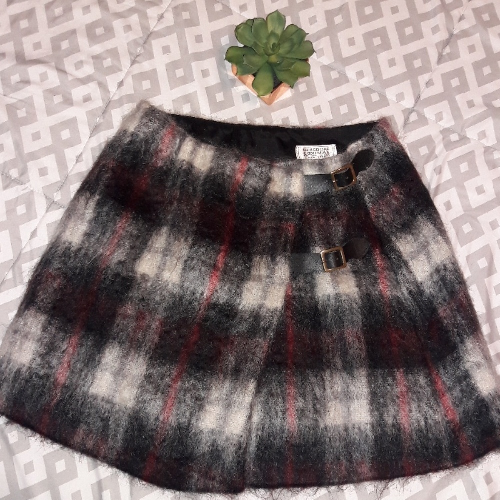 Bergdorf Goodman wool plaid skirt